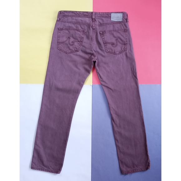 Ag Adriano Goldschmied Other - AG Adriano Goldschmied The Matchbox Slim Straight Denim Jeans Maroon